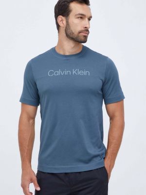Тениска с дълъг ръкав с принт Calvin Klein Performance сиво