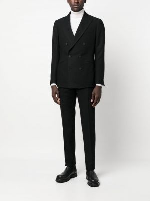 Pruhovaný oblek Maurizio Miri černý