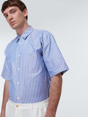 Camisa de algodón a rayas Comme Des Garçons Homme Deux azul
