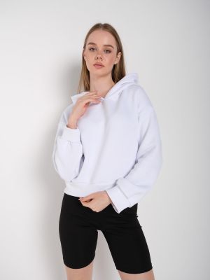 Bluza z kapturem oversize K&h Twenty-one biała