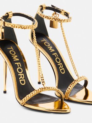 Sandale din piele Tom Ford auriu
