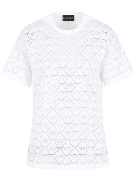 Bavlněné tričko Emporio Armani bílé