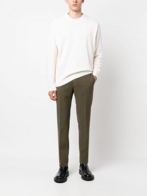 Bavlněné rovné kalhoty Incotex zelené