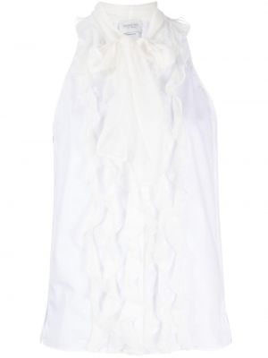 Ärmelloser bluse mit rüschen Giambattista Valli weiß