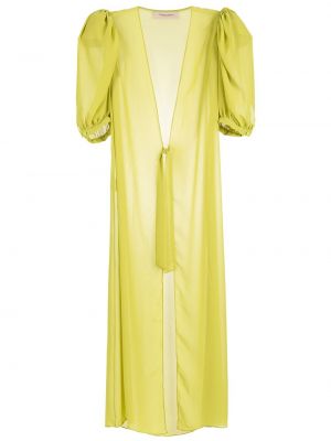 Midi šaty s výstřihem do v Adriana Degreas - žlutá