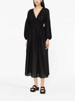 Midi šaty s výstřihem do v Matteau černé