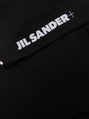 Džemperis ar augstu apkakli ar apdruku Jil Sander melns