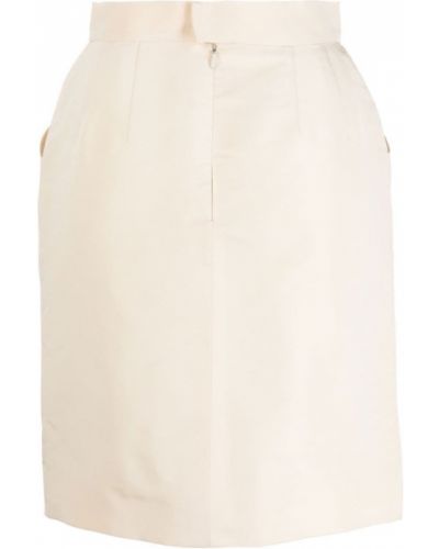 Hedvábné sukně Chanel Pre-owned bílé