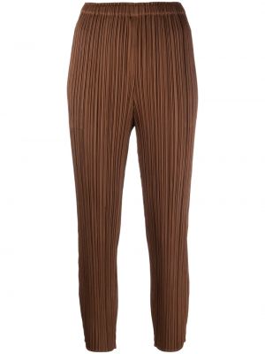 Spodnie skinny Pleats Please Issey Miyake - Brązowy
