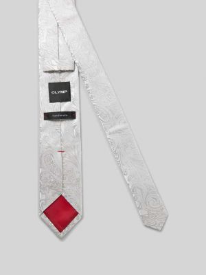 Jedwabny krawat Olymp srebrny