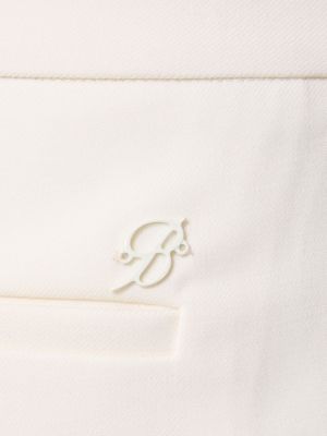 Вълнени прав панталон с ниска талия от креп Blumarine бяло