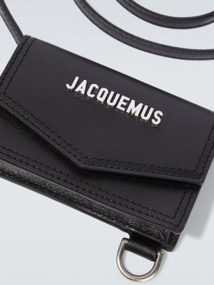 Кожени чанта през рамо Jacquemus черно