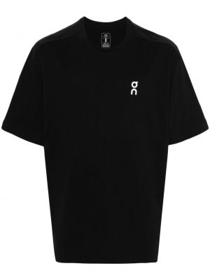 T-shirt en coton à imprimé On Running noir