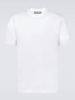 Pamučna majica od jersey Canali bijela