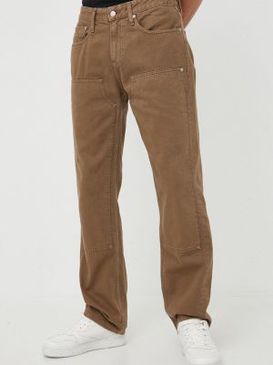 Džíny Calvin Klein Jeans hnědé