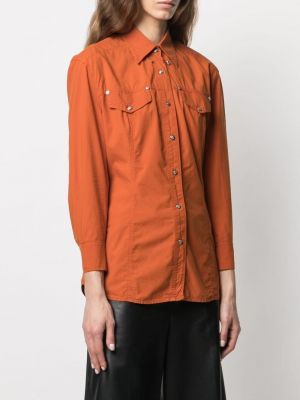 Péřová košile Versace Pre-owned oranžová