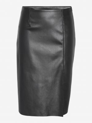 Kožená puzdrová sukňa Noisy May čierna