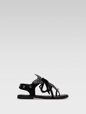 Kožené sandály z imitace kůže Deezee černé