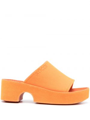 Papuci tip mules cu platformă Xocoi portocaliu