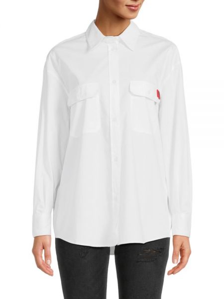 Рубашка на пуговицах с карманами Love Moschino белая