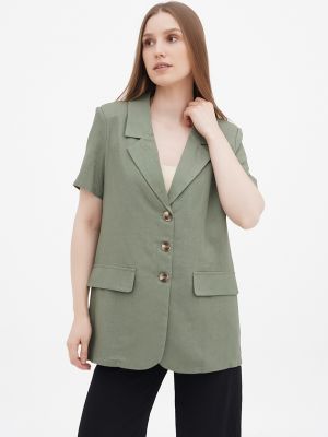 Зеленый льняной пиджак Equilibri