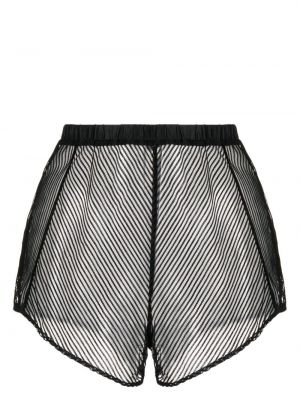 Kratke hlače s črtami s čipko Kiki De Montparnasse črna
