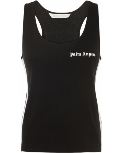 Bavlněný tank top jersey Palm Angels černý