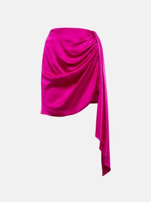 Ασύμμετρη φούστα mini ντραπέ Simkhai ροζ