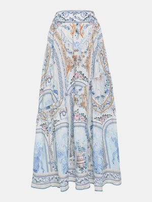 Льняная длинная юбка в цветочек Camilla