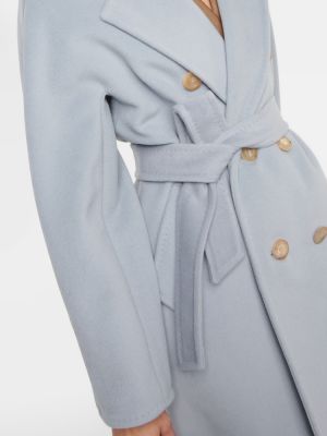 Kašmírový vlněný kabát Max Mara modrý