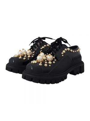 Zapatos derby con perlas de cuero con tachuelas Dolce & Gabbana