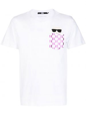 T-shirt med fickor Karl Lagerfeld vit