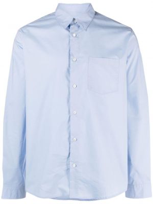 Chemise en coton avec manches longues A.p.c. bleu