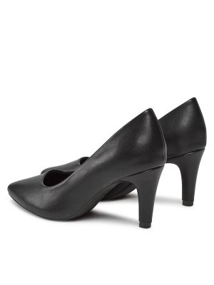 Полуотворени обувки с ток с ток S.oliver черно