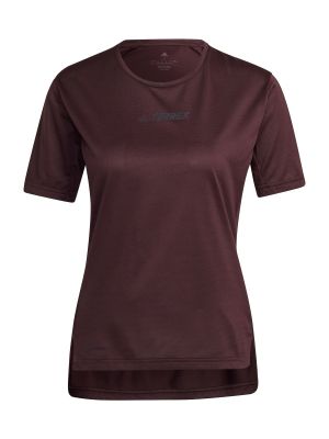 Jednofarebné priliehavé tričko z polyesteru Adidas Terrex