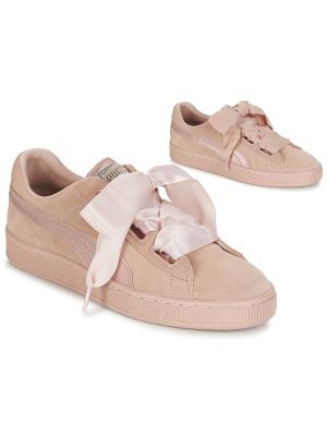 Szív mintás szarvasbőr sneakers Puma Suede rózsaszín