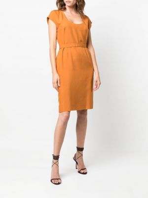 Jedwabna sukienka Yves Saint Laurent Pre-owned pomarańczowa