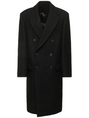 Palton de lână oversize Wardrobe.nyc negru