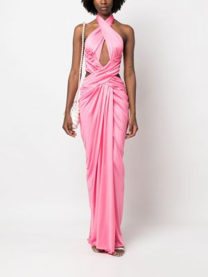 Abendkleid mit drapierungen Moschino pink