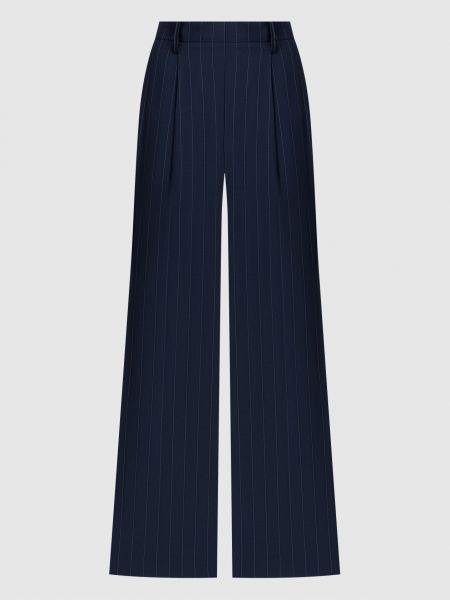 Шерстяные прямые брюки в полоску Ballantyne синие