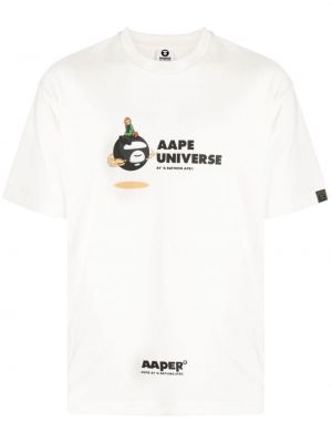 Raštuotas medvilninis marškinėliai Aape By *a Bathing Ape® balta