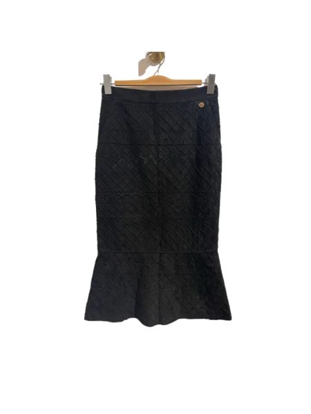 Spódnica zamszowa Chanel Vintage czarna