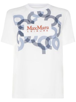 T-shirt ricamato con stampa Max Mara bianco