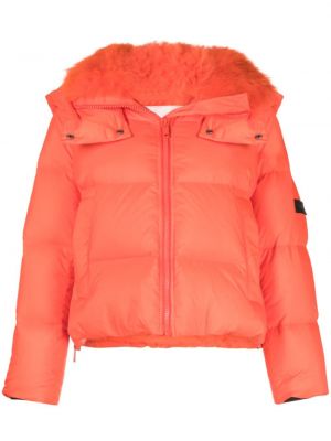 Pehely oversized cipzáras kabát Yves Salomon narancsszínű