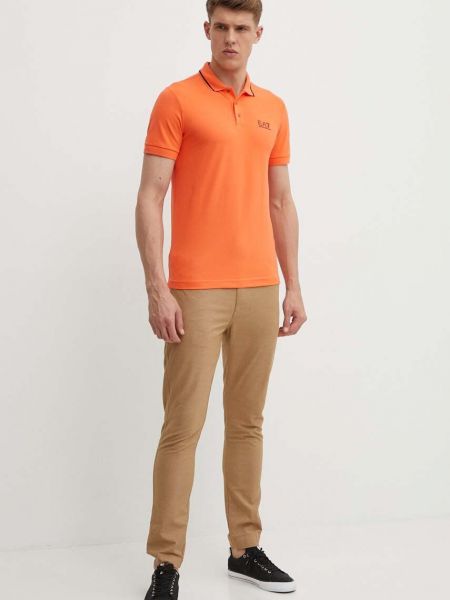 Polo majica Ea7 Emporio Armani oranžna