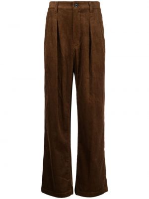 Spodnie sztruksowe plisowane Studio Tomboy brązowe