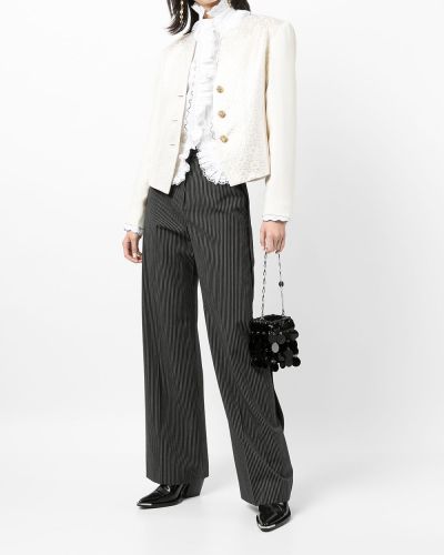 Blazer de flores de tejido jacquard Yves Saint Laurent Pre-owned blanco