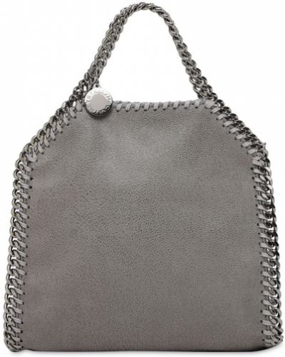 Kožená shopper kabelka z imitace kůže Stella Mccartney šedá