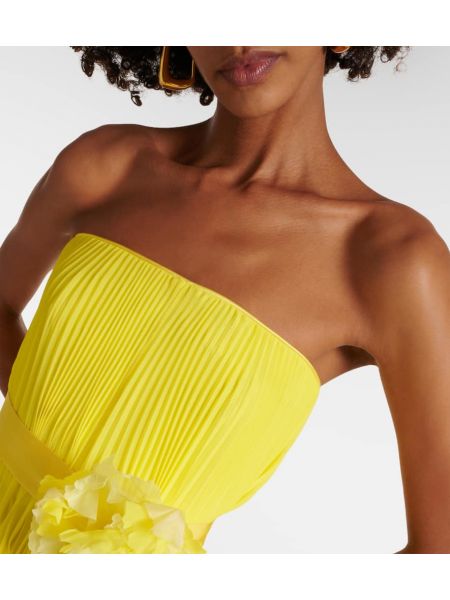 Μάξι φόρεμα από σιφόν Max Mara κίτρινο