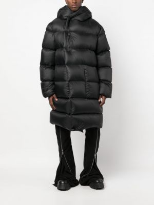 Oversized kabát s kapucí Rick Owens černý